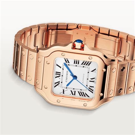 cartier santos 100 medium rose gold|santos 100 cartier price.